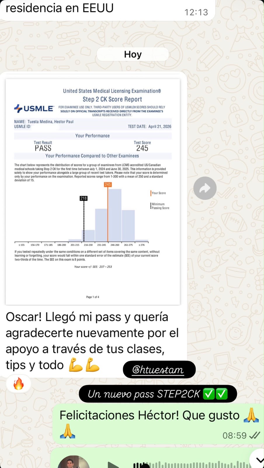Testimonio de estudiante de PeruvianMD